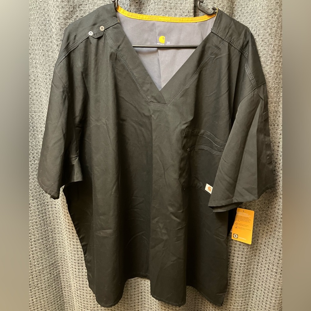 Carhartt Black Scrub Top- Unisex 2X